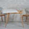 Uitschuifbare tafel Envelop, 90x65x75, essenhout, wit