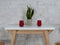 Uitschuifbare tafel Envelop, 90x65x75, essenhout, wit
