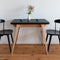 Uitschuifbare tafel Envelop, 90x65x75, essenhout, zwart