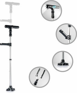 Uitschuifbare wandelstok met ledverlichting, alarm en mechanisch handvat Hannde InnovaGoods