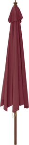 vidaXL - Parasol - met - houten - paal - 400x273 - cm - bordeauxrood