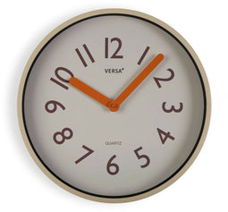 Muurklok Versa Crème Plastic Kwarts 4 x 30 x 30 cm