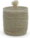 Safaary - Rieten Mand van Zeegras Natural-Wit Pompom-Ø 41 x 56cm