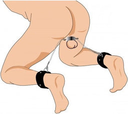 XR - MASTERSERIES - ANKLE CUFFS W/ TESTICLES STRANGULATOR RING