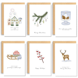Partizzle 36x Luxe Kerstkaarten - Nieuwjaarskaarten - 12 Ontwerpen - (2024) (36 stuks)