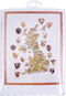 Thea Gouverneur - Borduurpakket met telpatroon - 1076A - Voorgesorteerde DMC Garens - Schapenkaart van Groot-Brittannië - Aida - 65 cm x 85 cm - DIY Kit