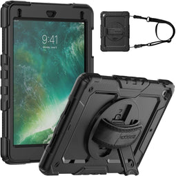 Accezz Rugged Backcover - iPad (2017 / 2018) - Schouderstrap - Zwart