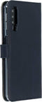 Selencia Hoesje Geschikt voor Samsung Galaxy A7 (2018) Hoesje Met Pasjeshouder - Selencia Echt Lederen Bookcase - Donkerblauw