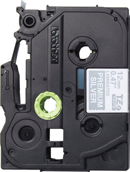 Labeltape Brother TZe-PR935 Tapekleur: Zilver Tekstkleur:Wit 12 mm 8 m