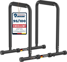 DH FitLife Dip Barren Bars - Dip Station - Hoogte 80-100 cm verstelbaar - Zwart
