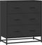 vidaXL - Dressoir - 68x35x76 - cm - bewerkt - hout - en - metaal - zwart