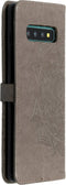 Hoesje Geschikt voor Samsung Galaxy S10 Plus Hoesje Met Pasjeshouder - Mandala Bookcase - Grijs