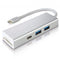 Hama 1 - USB-3.1-Type-C-hub 1:3 - 2x USB-A USB-C kaartlezer - Zilver