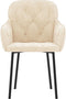 vidaXL - Eetkamerstoelen - 2 - st - fluweel - crèmekleurig