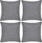 vidaXL - Kussenhoezen - linnen - look - 50 - x - 50 - cm - antraciet - 4 - stuks