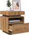 vidaXL - Nachtkastjes - met - LED - 2 - st - 40x39x48,5 - cm - artisanaal - eikenkleur