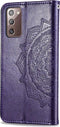 Hoesje Met Pasjeshouder Geschikt voor Samsung Galaxy Note 20 - Mandala Bookcase - Paars