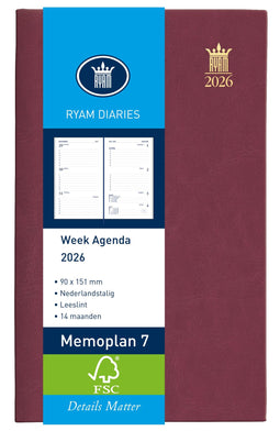 Ryam - Agenda (2026) - Memoplan 7 Suprema 7D/2P - Bordeaux