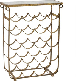 PTMD caylon brass ijzeren wijnrek met marmer aan d