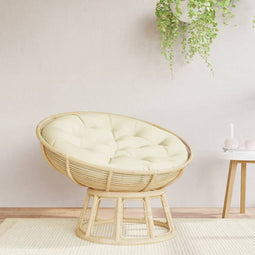 vidaXL - Zitkussen - rond - Ø - 100x11 - cm - oxford - stof - crèmekleurig