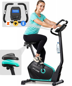 FITAGE Hometrainer - Fitnessfiets - 32 Weerstandsniveaus - Tablethouder voor Bluetooth Kinomap & Zwift