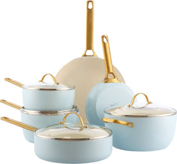 GreenPan Padova Reserve - Pannenset 10-delig - Light Blue (10 stuks)