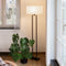 Atmooz - Vloerlamp Paula - Staande Lamp - Stalamp - Woonkamer - Zwart en witte kap - Hoogte 160cm - Metaal