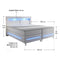 Boxspringbed Norfolk - 140x200 cm - Kunstleer - LED verlichting - Luxe slaapcomfort - Wit - 66 cm instaphoogte