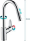 Hansgrohe Focus M41 - Ééngreeps keukenmengkraan 240 - Uittrekbare vuistdouche 2 straalsoorten - Chroom