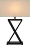 Atmooz - Tafellamp Rome - E27 - Slaapkamer / Woonkamer - Sfeerlamp Industrieel - Zwart en witte kap - Hoogte 56cm - Metaal