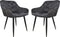 HSM Collection-Eetkamerstoel Liverpool S/2-56x61x79-Antraciet/Zwart-Stof/Metaal