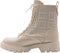 Guess Razieli - Biker boots - Vetersluiting met logo G print - Creme