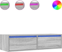 vidaXL - Tv-meubel - met - LED-verlichting - 100X35,5x25 - cm - grijs - sonoma - eiken
