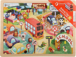 CLASSIC WORLD Houten puzzel Animal City 48 st.
