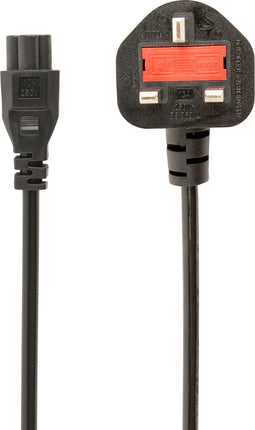 UK geaard netsnoer (C5), 1 meter vk england stroomkabel stekkerkabel incl. zekering