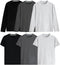 PANTONECLO Heren T-shirt - Set van 6 - Lange en korte mouwen - Zwart Grijs Donkergrijs (6 stuks)