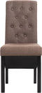 vidaXL - Eetkamerstoelen - 2 - st - stof - bruin