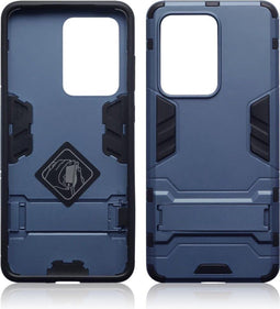 Qubits - Double Armor Layer hoes met stand - Geschikt voor Samsung Galaxy S20 Ultra - Blauw