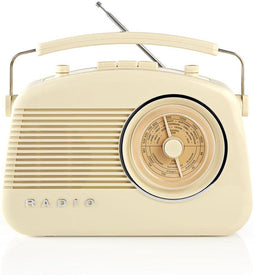 FM-Radio - Tafelmodel - AM / FM - Analoog - Batterij en netvoeding - Ivoor