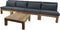 Tuin loungeset Aruba 5-delig (incl. kussens) - Naturel/Donkergrijs - Teak