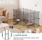 Eugad Puppyren 142x72x72 cm - Opvouwbare Metalen Dierenren - Stevige Panelen met Deur - Zwart/Metaal