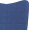 vidaXL - Schommelstoel - met - voetenbank - stof - blauw