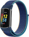 iMoshion Bandje Geschikt voor Fitbit Charge 5 - iMoshion Nylon band klittenband met effen aansluiting - Donkerblauw - Maat L