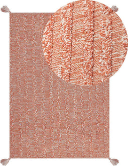 MUGLA - Laagpolig vloerkleed - Oranje - 140 x 200 cm - Katoen