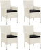 vidaXL - Tuinstoelen - 4 - st - met - kussens - poly - rattan - wit