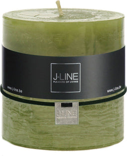 J-Line cilinderkaars Gras - groen - 64U - 6 stuks