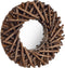 vidaXL - Wandspiegel - rond - 40 - cm - teakhout