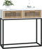 vidaXL - Wandtafel - 80x30x75 - cm - bewerkt - hout - en - ijzer - wit