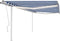 vidaXL - Luifel - handmatig - uittrekbaar - met - LED - 4x3 - m - blauw - en - wit