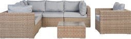Beliani CONTARE - Loungeset voor 6 - Bruin - PE rotan
